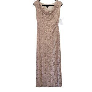 NWT Connected Apparel Womens 4P Sleeveless Lace Gown Formal‎ Eveningwear Elegant
